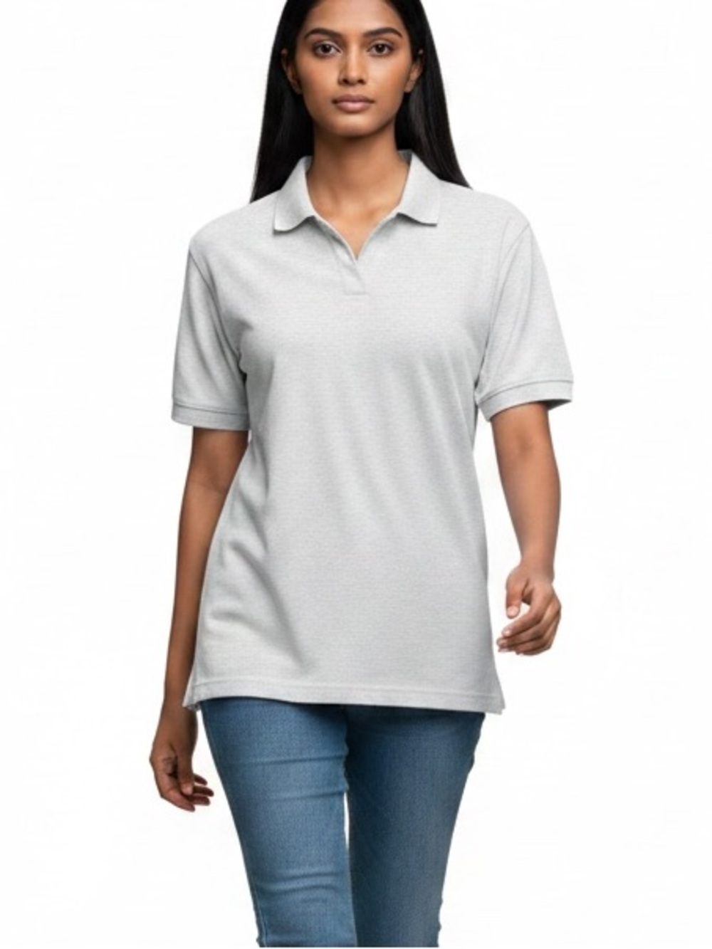 Quad Seven EUC Girls White Polo Blouse - Lightweight Short Sleeve